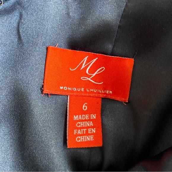 ML Monique Lhuillier Gravitate Towards You Navy Lace Open Back Sheath Dress 6 - Picture 7 of 8